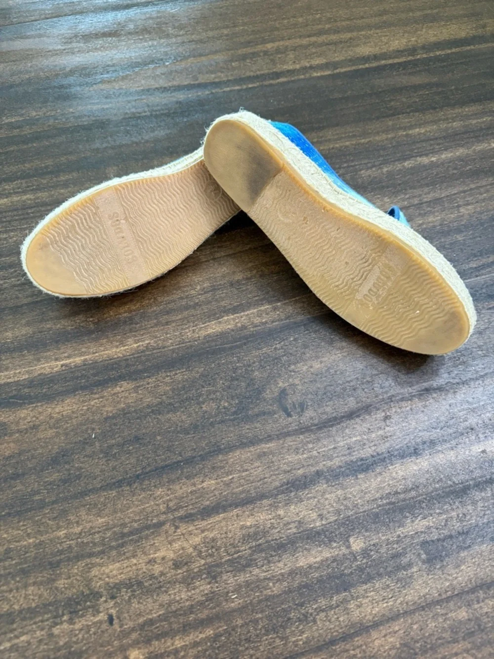 Soludos Women's Espadrille Ombre Stripe Smoking Slippers in blue
